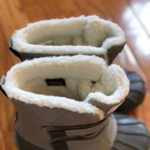 Gray snow boots